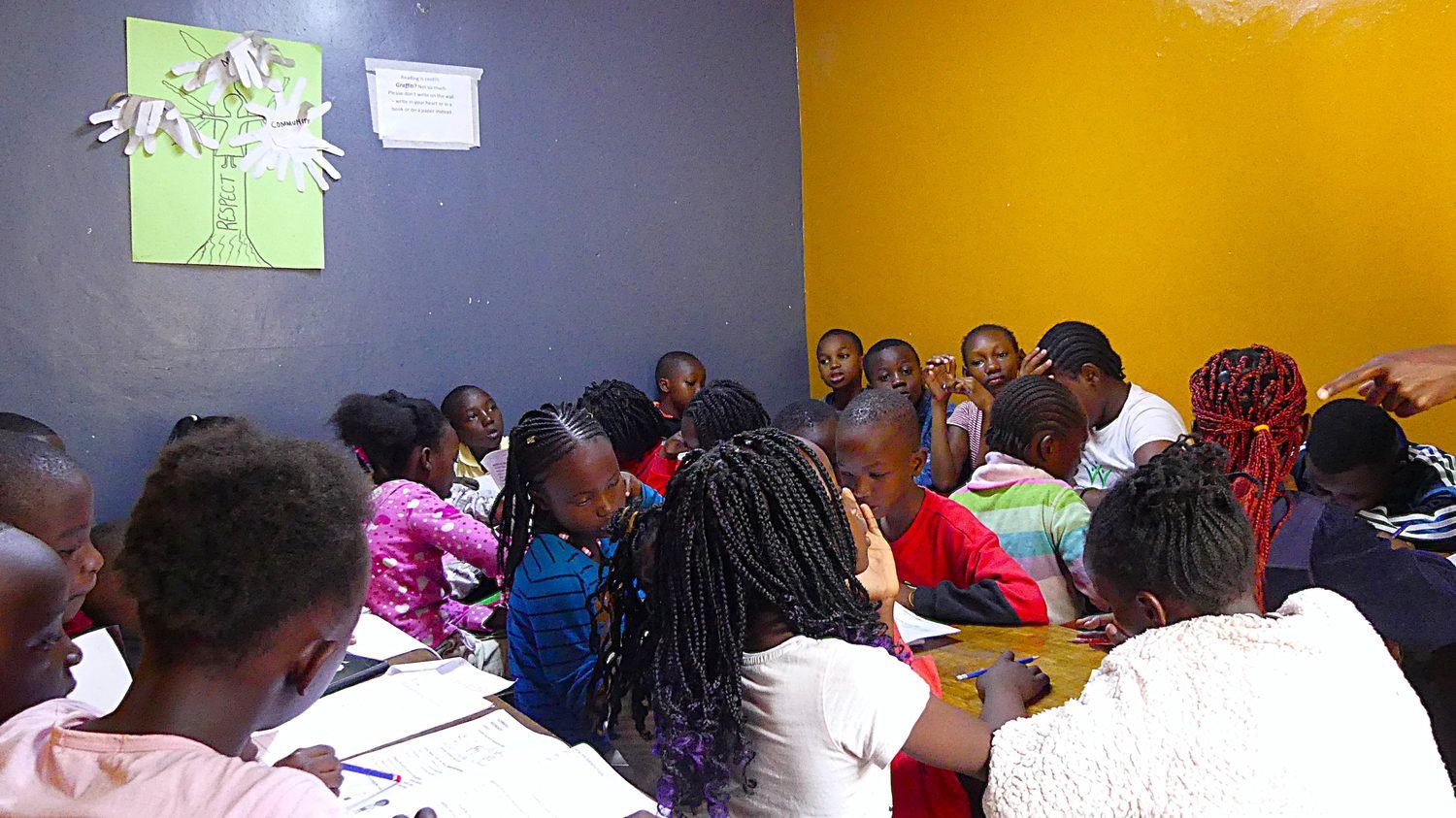 Inside the Rafikistry community library, Nairobi